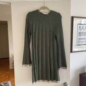 Green sweater dress. Lightly worn